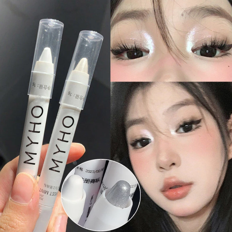 Matte White Lying Silkworm Highlighter Pen Eyes Corner Brightening Pearl High-gloss Eyeliner Waterproof Glitter Eye Makeup Tool