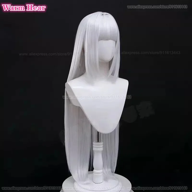 لعبة بلانك الاصطناعية 100 سنتيمتر طويل مستقيم ضوء الفضة الأبيض شعر مستعار تأثيري والأسنان ألياف مقاومة للحرارة حزب امرأة الباروكات CB ؛,.79 #4