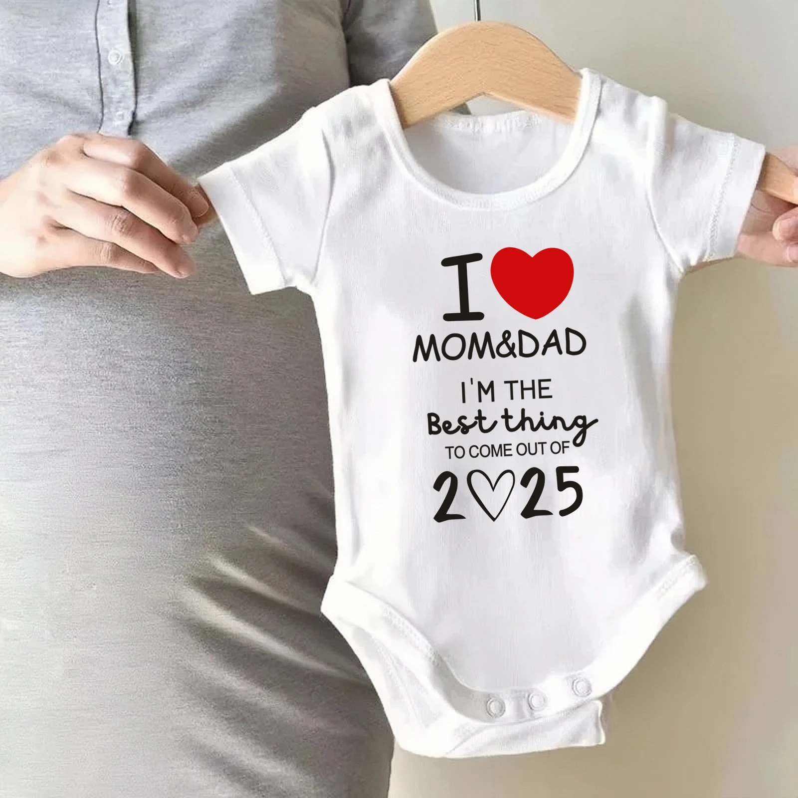 I LOVE MOM & DAD I'm The Best Thing To Come Out of 2025 Baby Romper Newborn Summer Jumpsuit Outfit Infant Short Sleeve Bodysuit