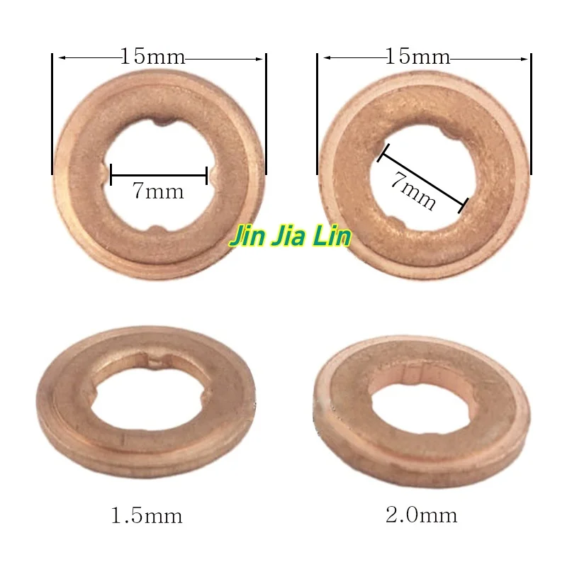 50PCS 7×15mm Diesel Common Rail Injektor Düse Kupfer Dichtungsscheibe EURO-III Shim Dichtung für Bosch – Detail 2