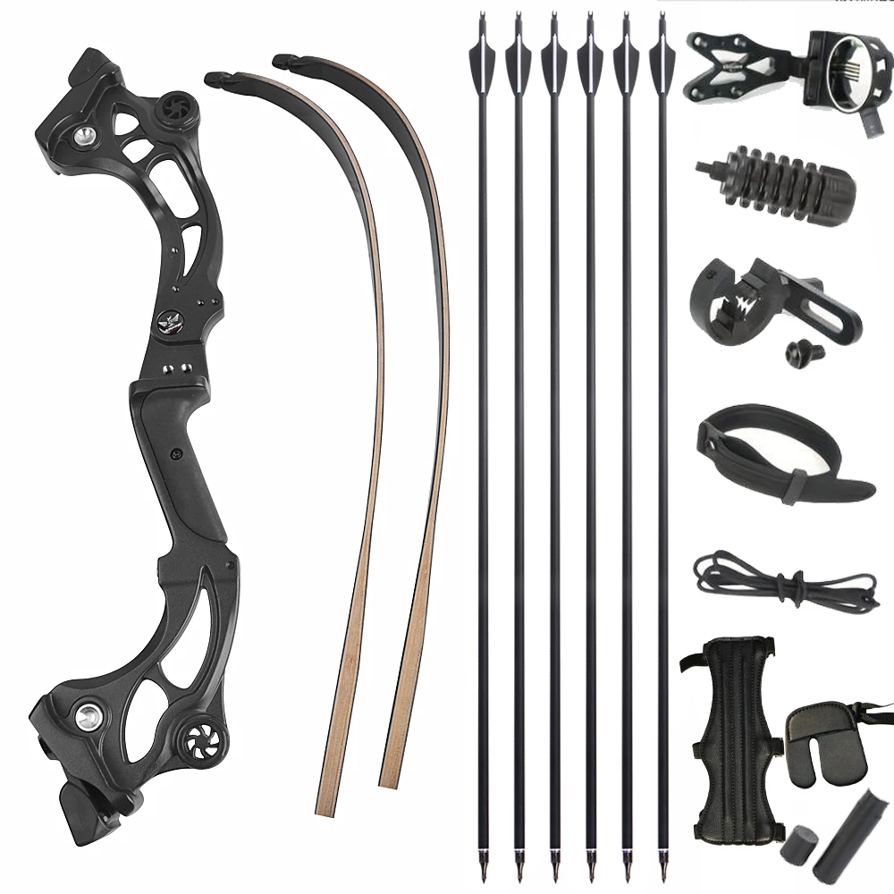 

64-дюймовый разборный лук для стрельбы из лука, 30-55 фунтов, для охоты, с ламинированными плечами, для стрельбы по мишеням на открытом воздухе, аксессуары для кемпинга и стрельбы
