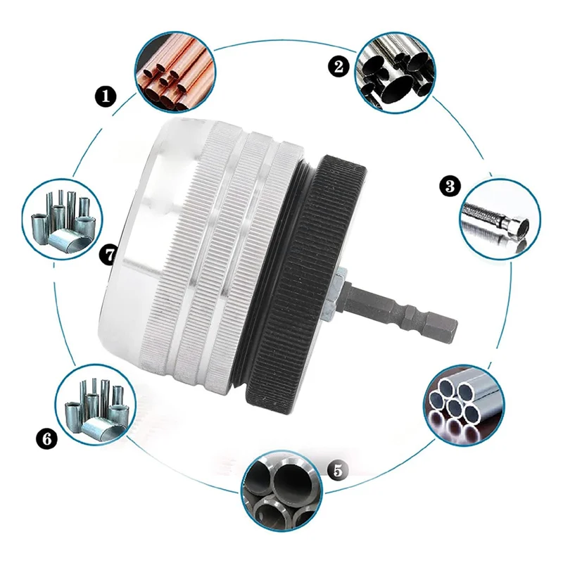 Alesatori per tubi e tubi, connettori, strumento per smussare i tubi con alesatore per sbavatura con rondelle e biella per rifilatura