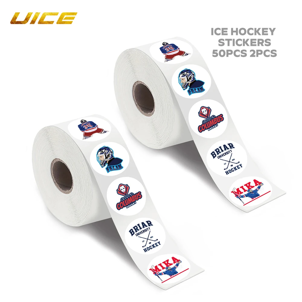 50 Sheets/Roll Ice Hockey Stickers Field Hockey Sticker Random Style For Hockey Water Bottle Equipment Package Golf Club Sticker