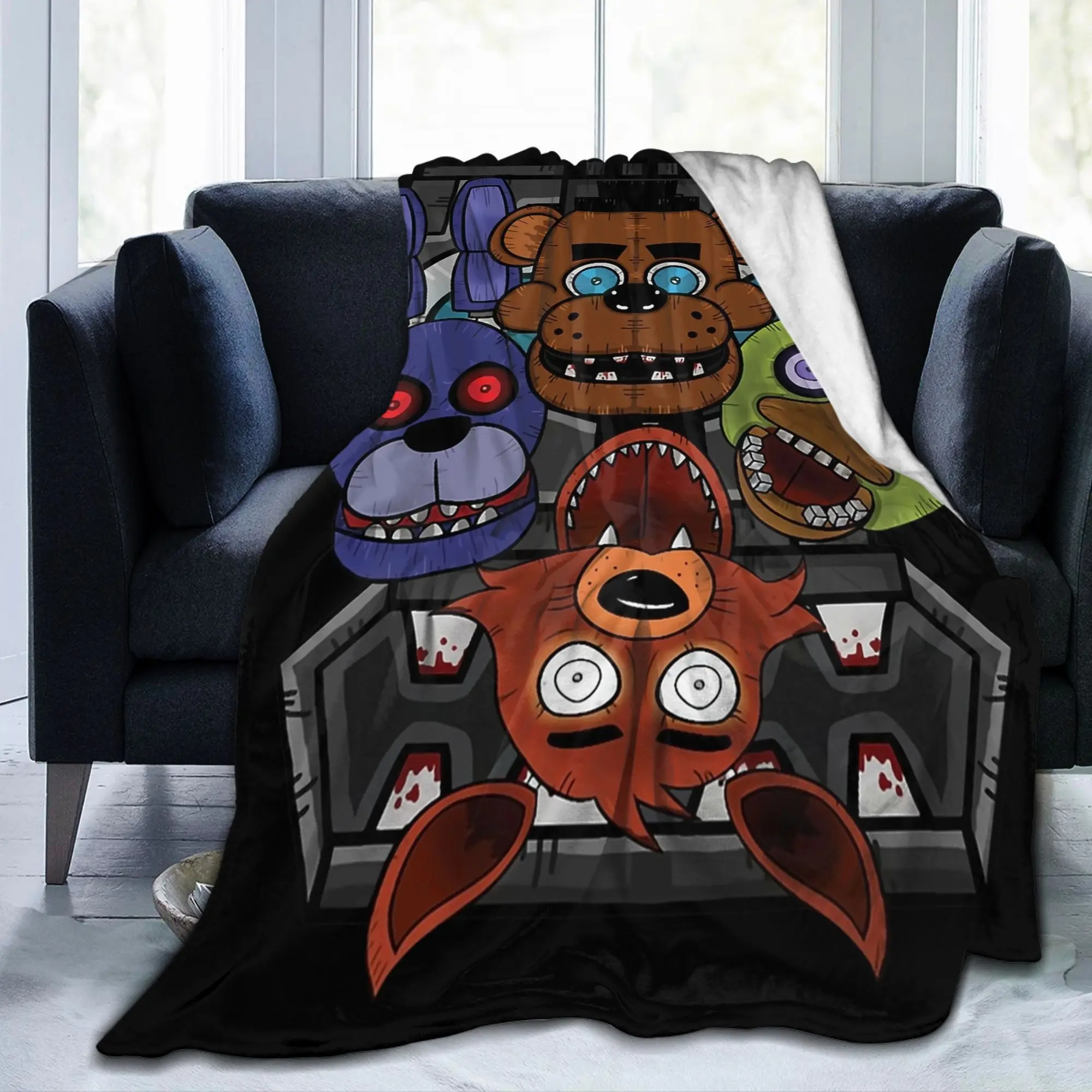 FNAF At Freddys Blankets Fleece Print   Multifunction Super Soft Throw Blanket for Sofa Car Bedding Throws