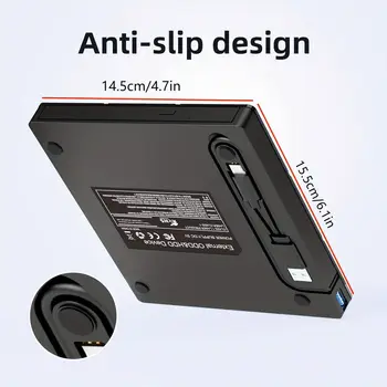 外部DVD光碟機,USB 3.0即插即用燒錄機,筆記型電腦專用光碟機,相容於Windows 11/10和Mac OS 10 最佳銷售 USB DVD - №5