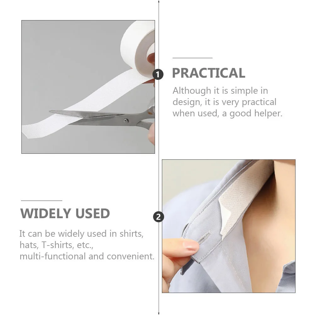 

4 Rolls Portable Hat Sweat Liners Collar Protector Breathable Absorption Pads Sticky Sweat Pads for Caps Shirts