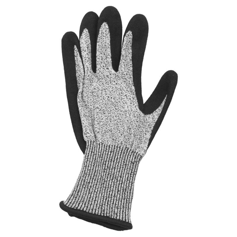 Level 5 Cut Resistant Gloves 3D Comfort Stretch Fit, Durable Power Grip Foam Nitrile, Pass Fda Food Contact,2 Pair(M)