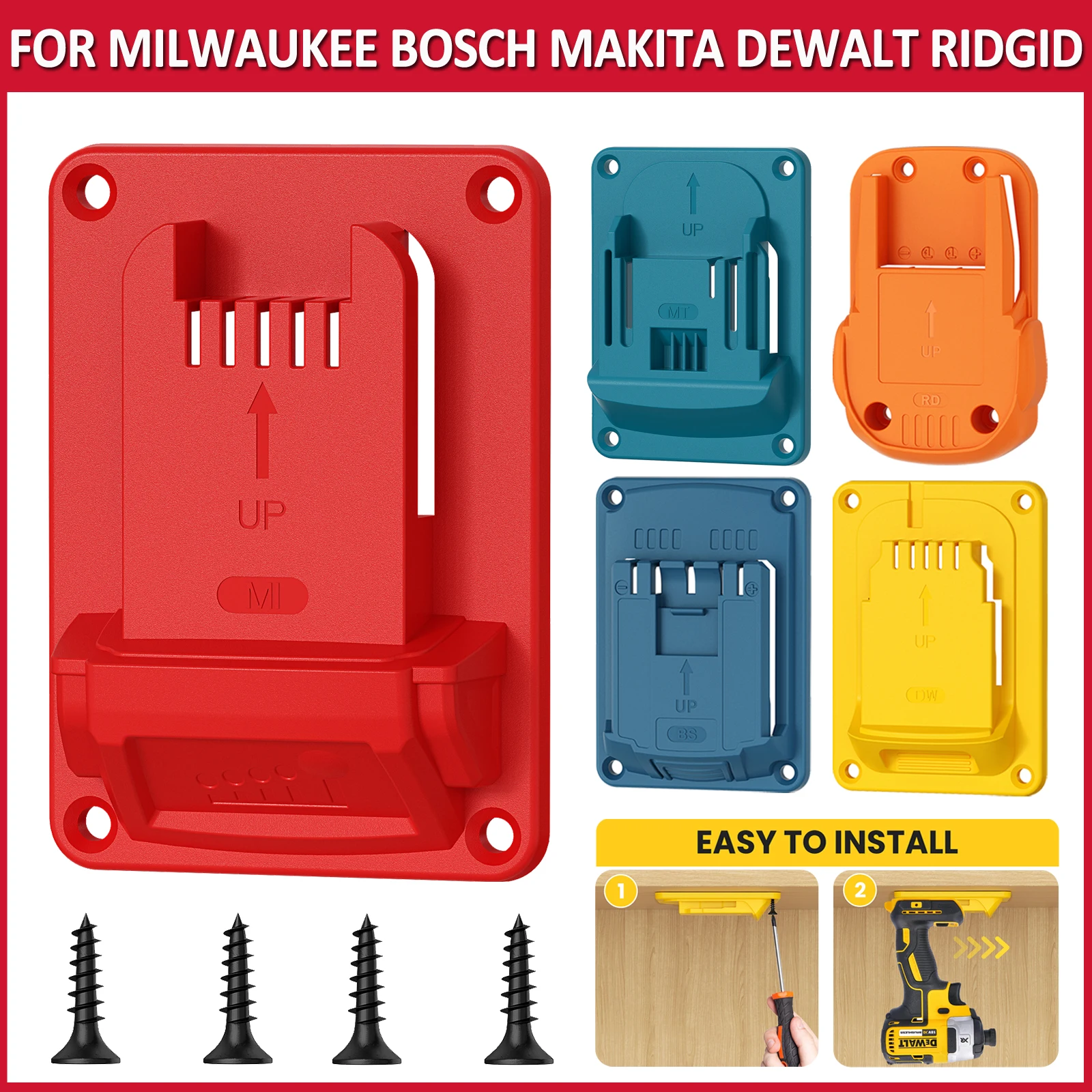 For Dewalt/Milwaukee/Makita/Bosch/Ridgid/AEG 18V Battery Tools Machine Holder Wall Mount Tool Bracket Fixe Device Tool Holder