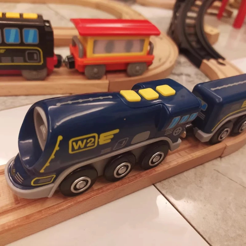 

High Speed Subway Electric Train Toy Sets with Sound Fit for Wooden Railway Tracks Boys Toys Birthday Gift