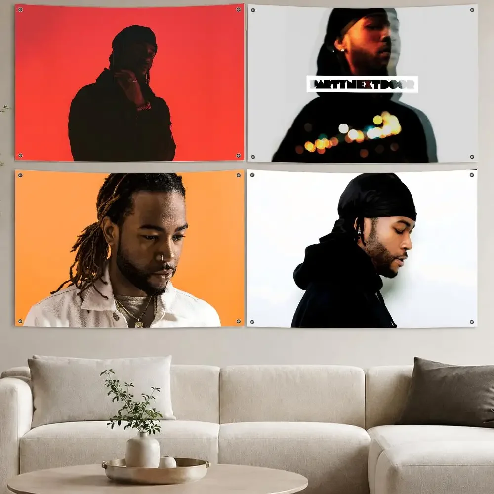 P-PARTYNEXTDOOR Rapper Music Flags Aesthetic Wall Tapestry Printed Wall Hanging Living Room Party Outdoor Decor