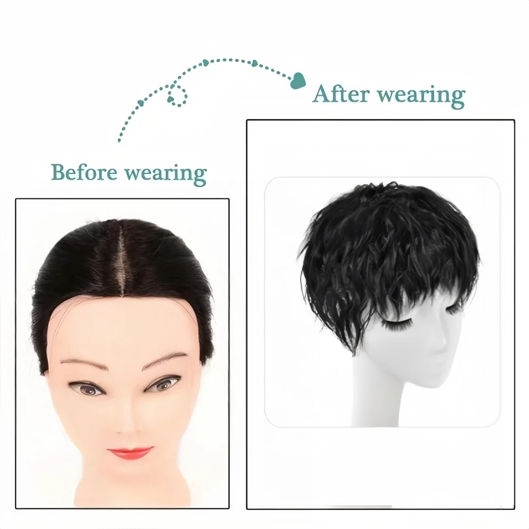 Human Hair Toppers Short Curly Hair Topper with Bangs For Women Natural Cornrow Hairpieces Wavy Hair 15cm Gray Hair Cover