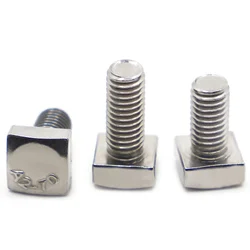 M5 M6 M8 GB35 304 A2-70 Stainless Steel Flat Square Foursquare Quadrate Shape Type Head Machine Screw Bolt