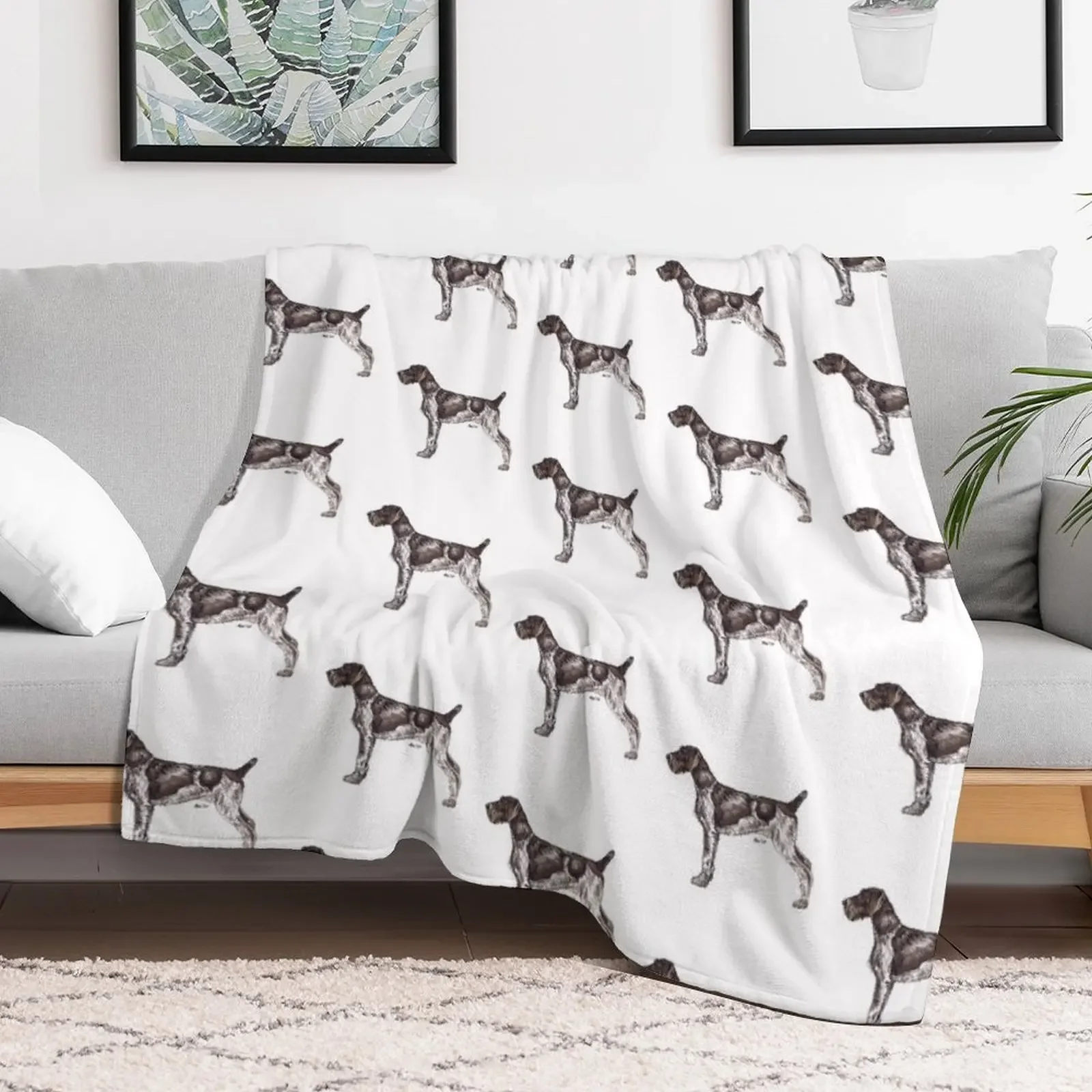 German Wirehaired Pointer Dog Breed Show Stack Stand Throw Blanket Versatile Cozy Throw Blanket for All Occasions