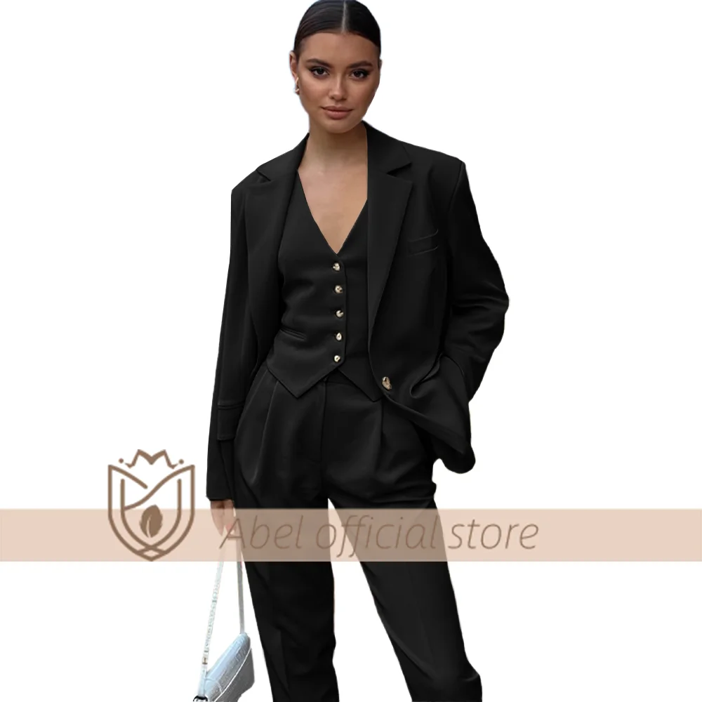 Conjunto de traje de 3 piezas para mujer (+ Pantalones chaleco chaqueta +), adecuado para ocasiones formales de oficina, traje elegante personalizado