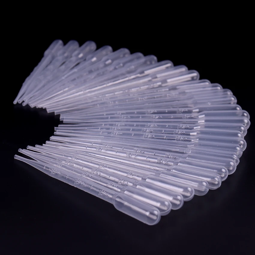 100 Stuks 3Ml Wegwerp Plastic Pipet Oogdruppelaar Overdracht Gegradueerde Microschaal Pipetten Kantoor Laboratorium Experiment Benodigdheden