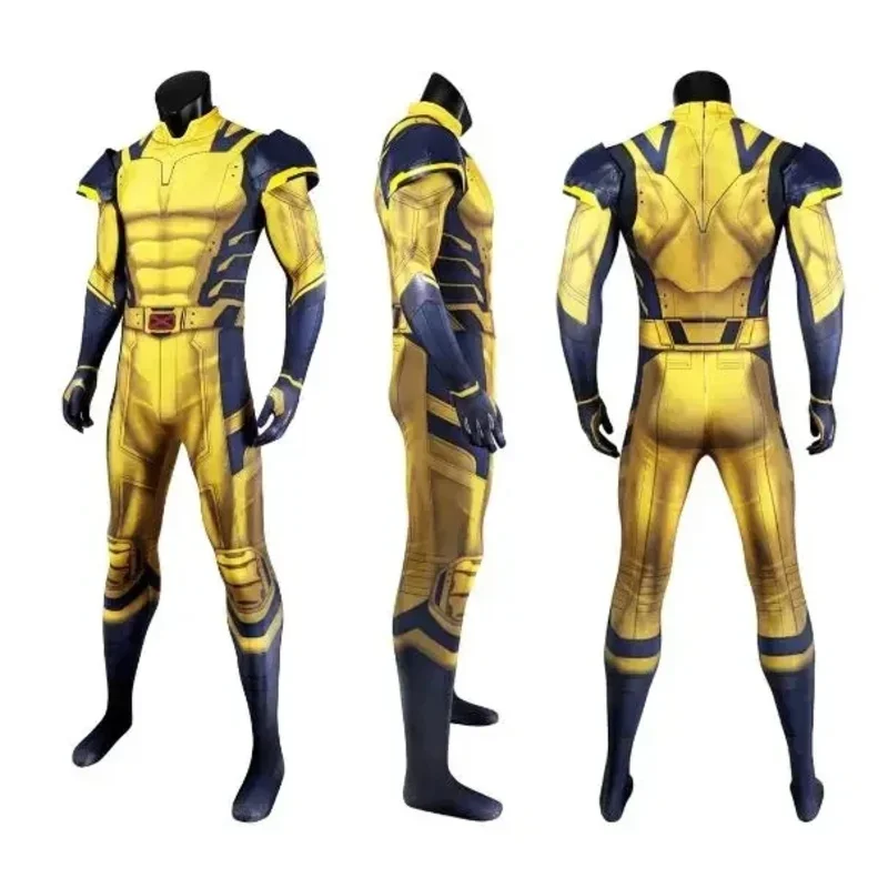 Męski kostium Wolverine Cosplay James Howlett kombinezon zestaw zbroi na ramionach Zentai kombinezon z nadrukiem 3D