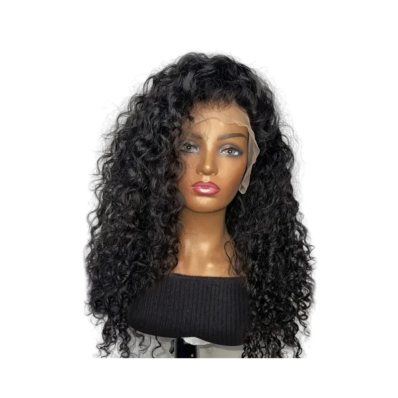 13x6 Deep Curly Wave Lace Front Perücke Echthaarperücken Günstige vorgezupfte nasse und gewellte Perücke 13x4 HD transparente Spitzenverschlussperücke