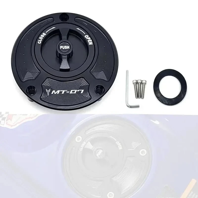 For Yamaha MT07 MT-07 FZ07 FZ-07  2014 2015 2016 CNC Motorcycle Fuel Gas Tank Cap Cover Aluminum Keyless