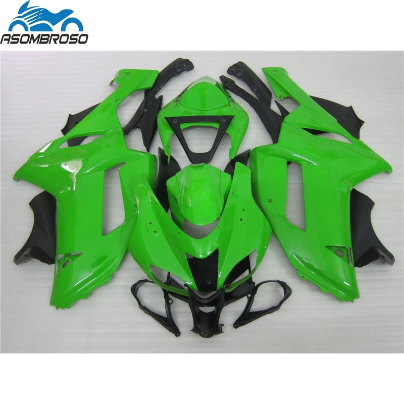 

Настраиваемые обтекатели для Kawasaki Ninja ZX6R 2007 2008, зеленый, черный, самая низкая цена, комплект обтекателей для кузова мотоцикла ZX 6R 07 08