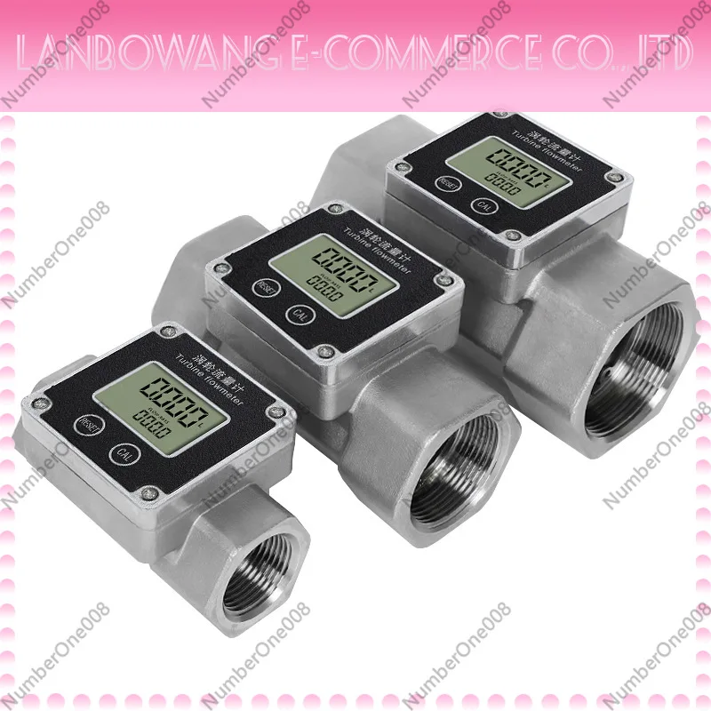 Digital Display Turbine Flow Meter Stainless Steel 1 1.5 2 Inch Water Urea Liquid Instantaneous Total Flow Industrial Meter
