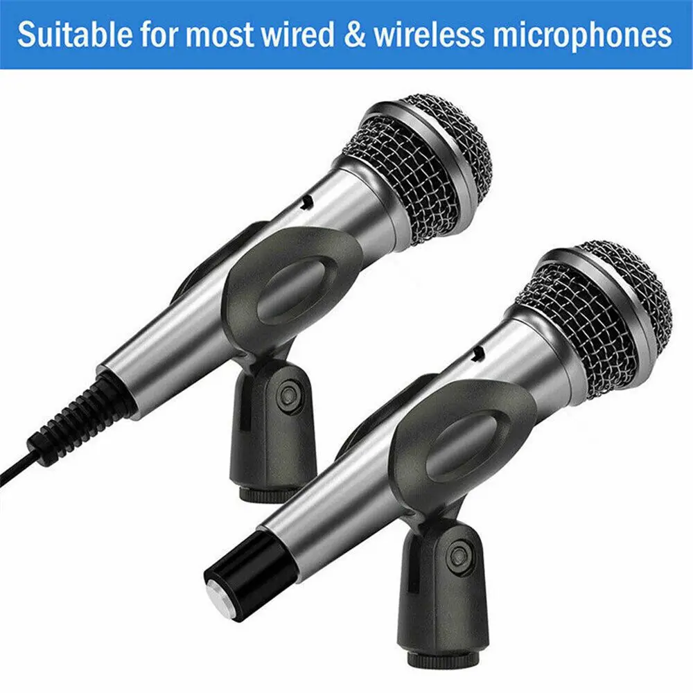 4 Pack Durable Black Wireless Mic Stand Mic Clip Universal Microphone Mount Holder