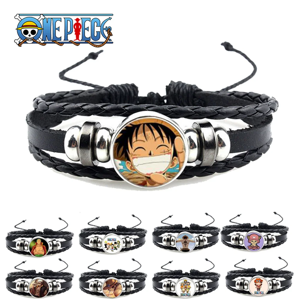 ONE PIECE Classic Bracelet Luffy Around ONE PIECE Zoro Chopper Time Gemstone Braided Bracelet Student Jewelry Party Gift