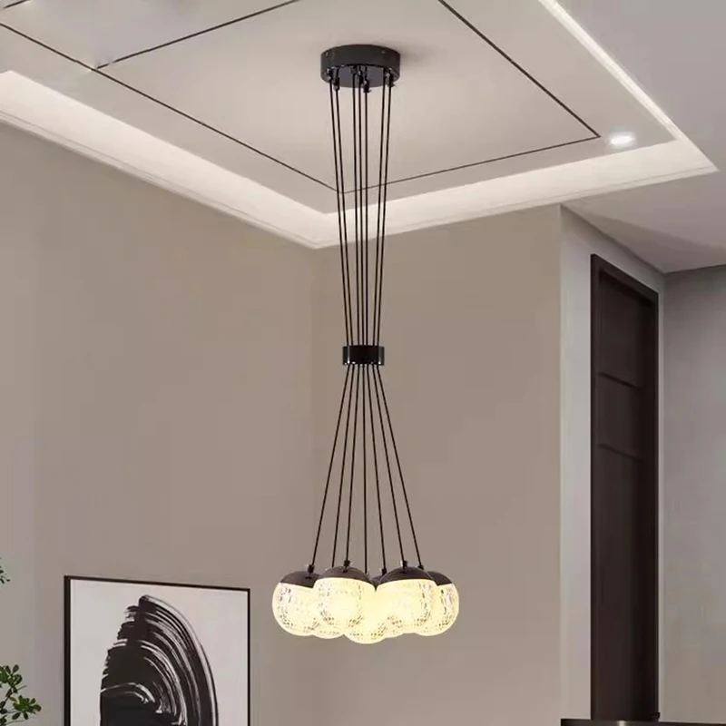 Modern White Glass Ball Chandelier Simple Ball Bubble Hanging Light for Living Room Bedroom Dining Room Lighting Indoor Lighting