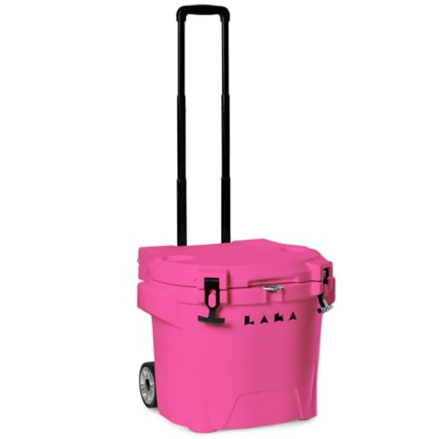 

Beach/Camping/Boat Cooler with Wheels 30QT Rotomolded Polyethylene Insulated Rolling Hard Cooler, Gray, Holds 24 Cans + Ice, Up