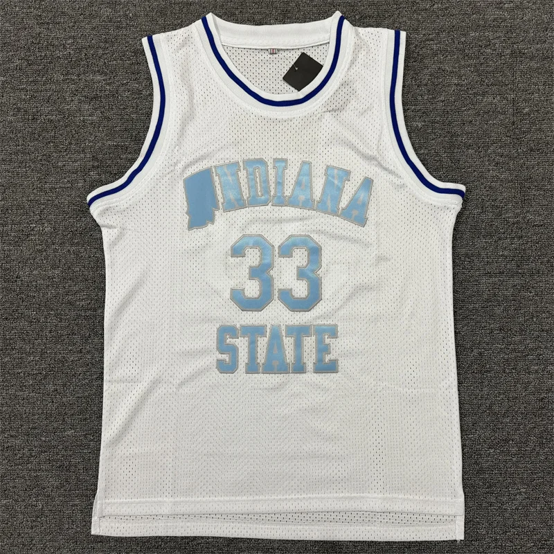 VALLEY HIGH SCHOOL 33 BIRD jersey INDIANA STATE Outdoor sportswear Hip hop blue Shirts