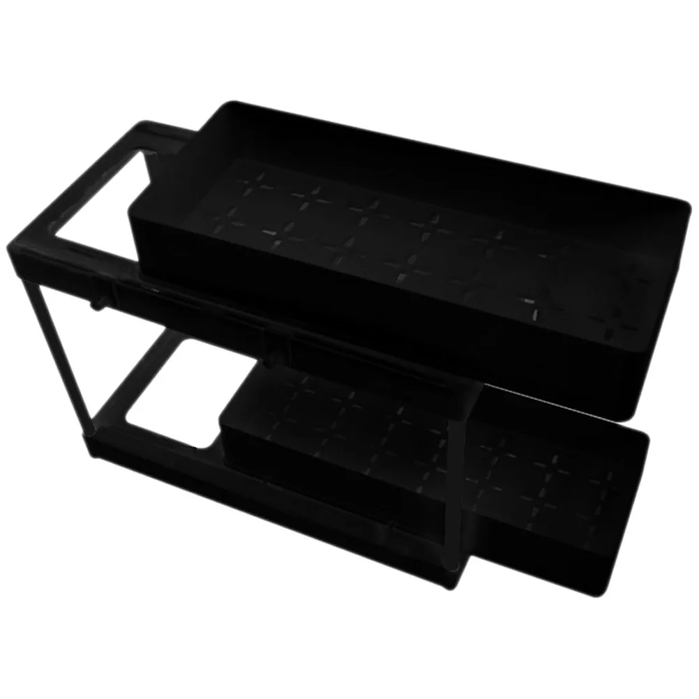 

2-Tier Under Sink Storage Organizer Sliding Cabinet Rack For Kitchen Bathroom Countertop Spice Jar Holder Drainable