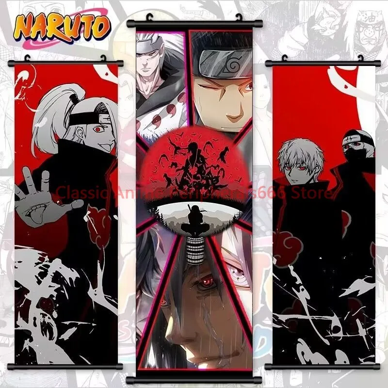 HD spray-painted Naruto anime Akatsuki organization character Naruto Sasuke decorative painting wall hanging painting