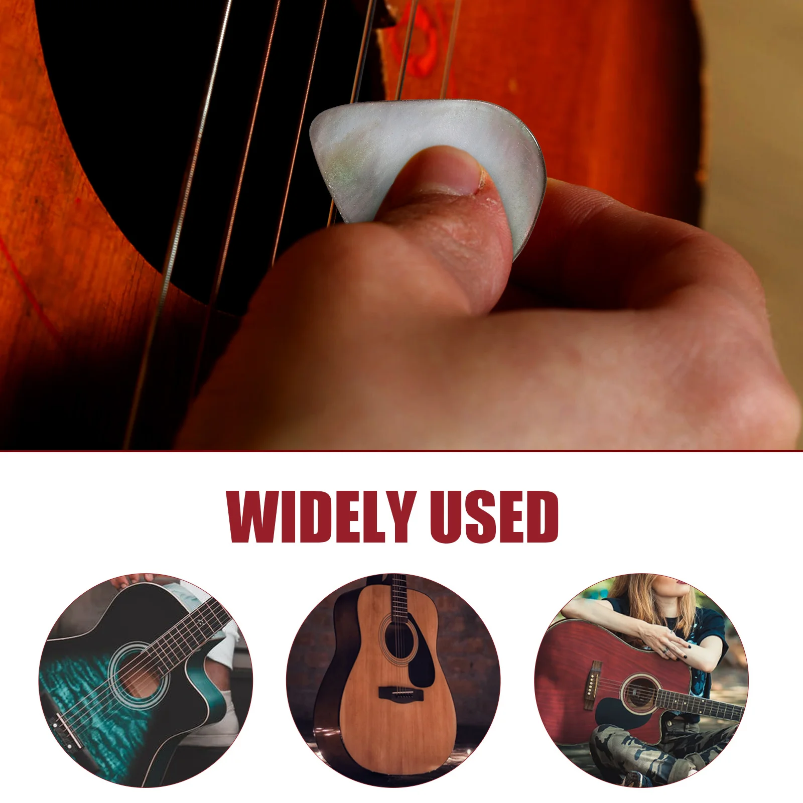 

3Pcs Shell Guitar Picks Black Real Shell High Quality Tones Plectrums for Guitar Ukulele Low