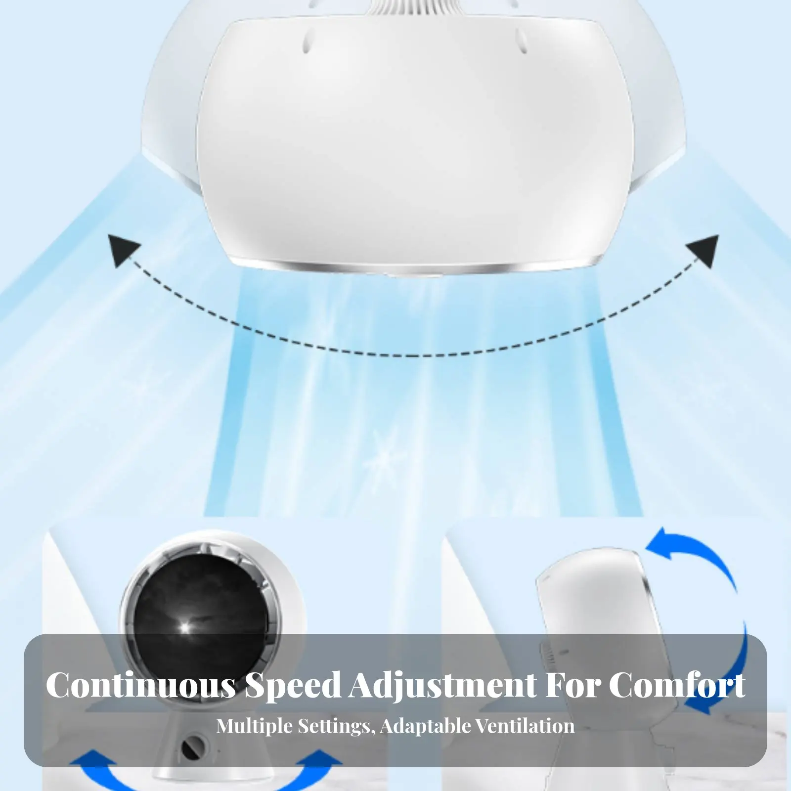 Bladeless Desktop Fan 100 Speed Levels Quiet Charging Port Desk Fan Cooling Equipment Digital Display Battery-Powered