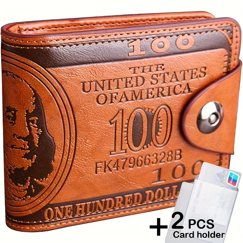Men's 2-Fold Leather Wallet with Buckle – Slim Card Holder & Multi-Slot Design, Gift for Dad, Birthday & Christmas