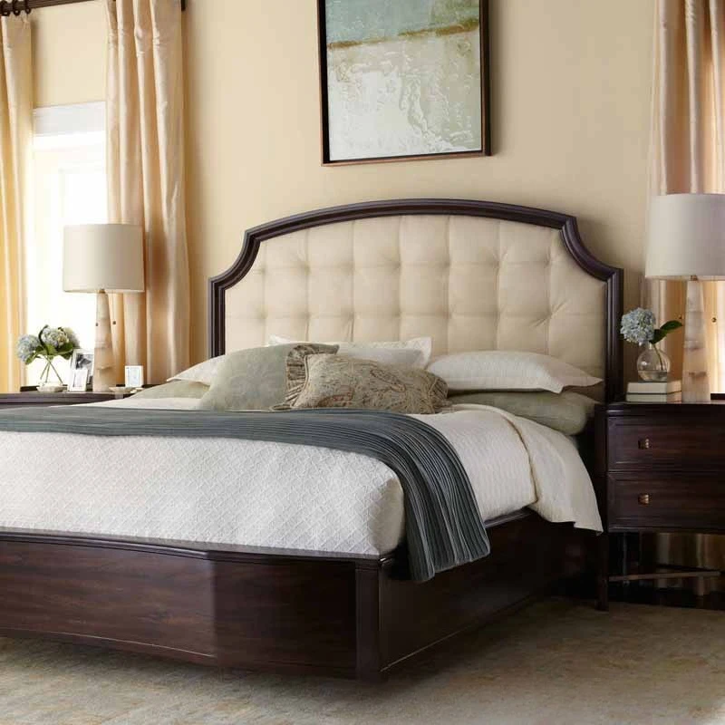 Solid wood oak bed 1.5 * 1.8 meters cloth art buckle soft bed Mediterranean style double wedding bed