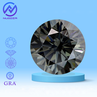 Gray Moissanite Diamond Round Cut GRA Certified Moissanita Loose Gemstones Positive Pass Tester with Certificate