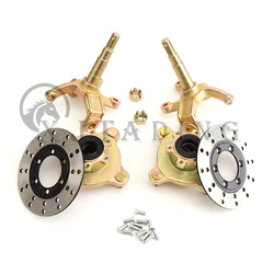 Jeu de broches d'Li-de jambe de force de direction, moyeux de roue à goujon M10 x 4, disque de frein de 110mm pour Golf Bumosquito Go Kart Karting, façades de vélo, 130mm, 1 jeu