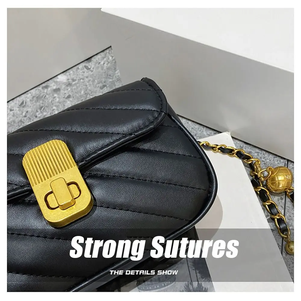 1Pcs Trendy Crossbody Bag Square Shoulder Bag Hardware Lock Convertible Leather Crossbody Handbag Daily Collocation