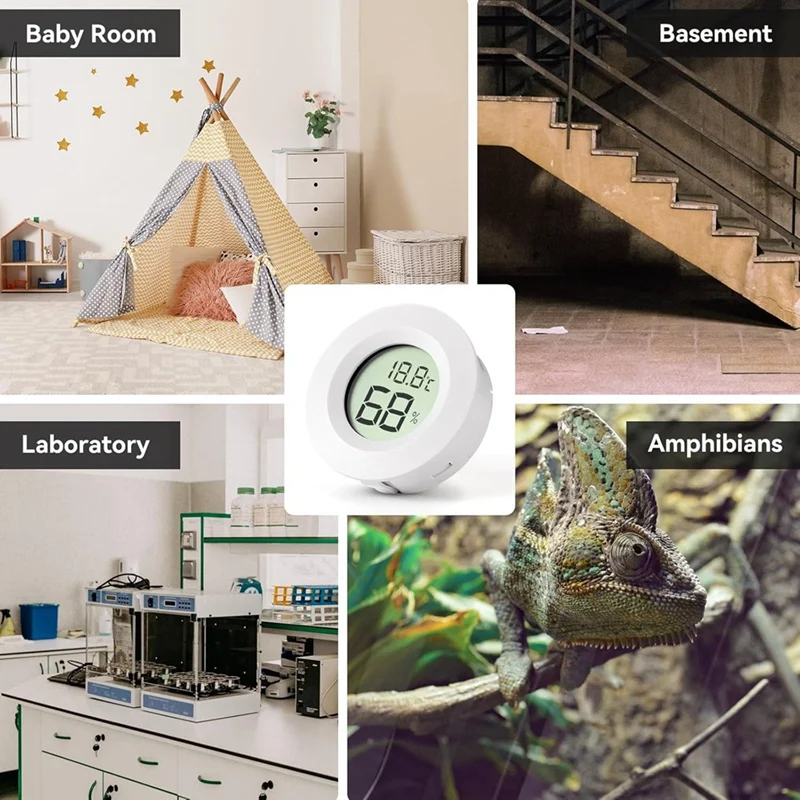 Mini higrômetro e termômetro de 3 pacotes, medidor de temperatura digital interno e externo