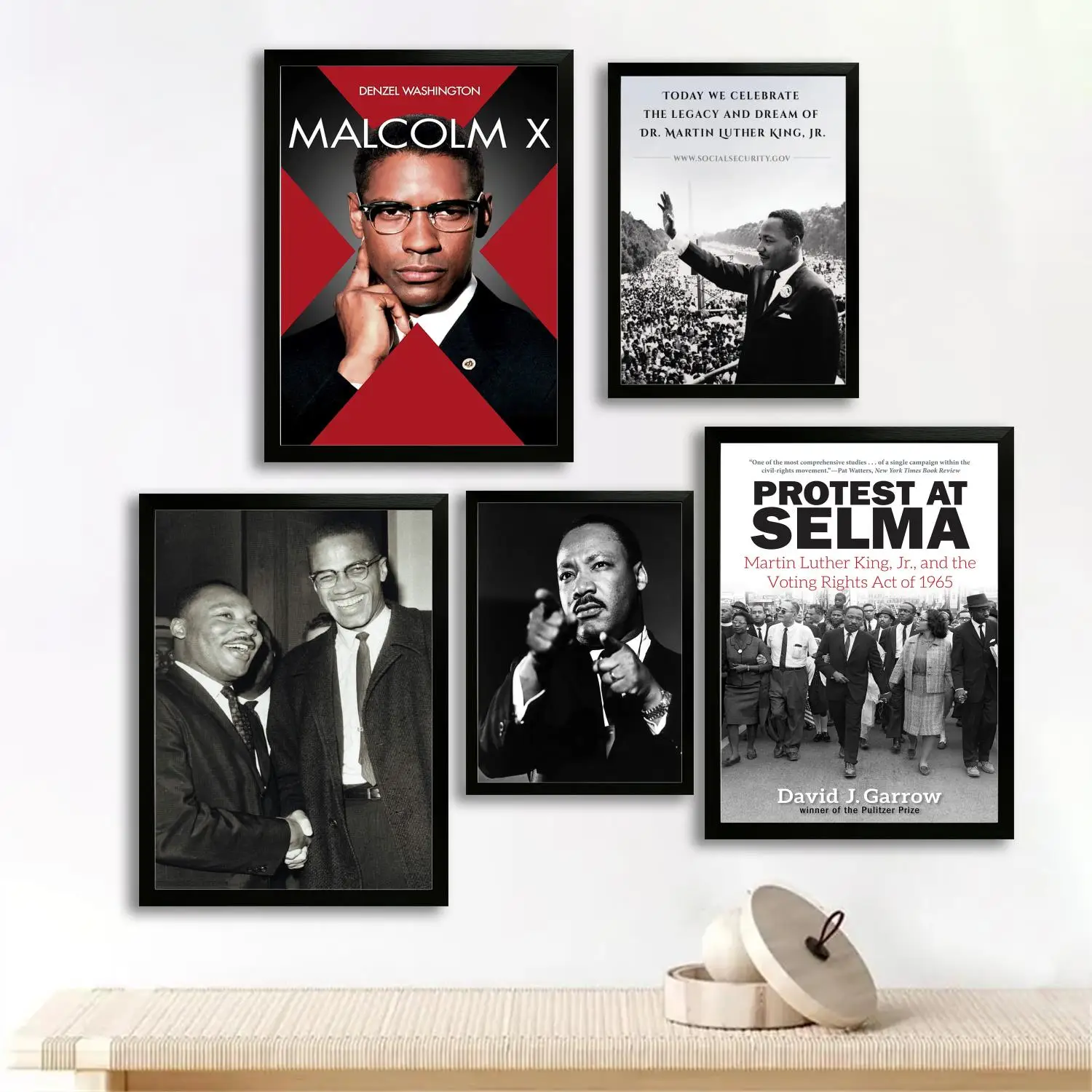 Malcom X And Martin Luther King Jr. MLK Canvas Wall Art, Picture Print, Modern Family Bedroom Decor, Posters,Decorative painting