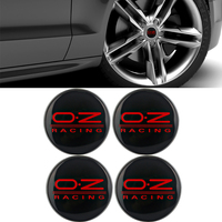 4pcs 60mm Rims Hub Cap Red OZ Racing Wheel Center Cap Sticker Car Emblem Badge Wheel Hubcap Rims Cover