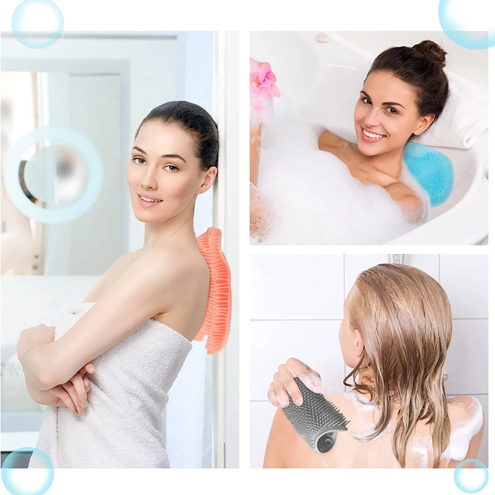 

2 шт., массажный коврик для душа, нескользящий коврик для ванной комнаты, натирающая подушечка для ног и спины, массажная щетка для ванны с присоской, бытовой инструмент для чистки