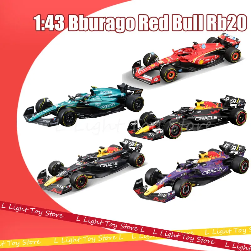 Nuovo 1:43 Bburago Red Bull Rb20 2024 Formula 1 lega Racing Aston Martin Amr23 modello di auto Las Vegas Rb19 SF24 Die-Cast F1 Car Gift