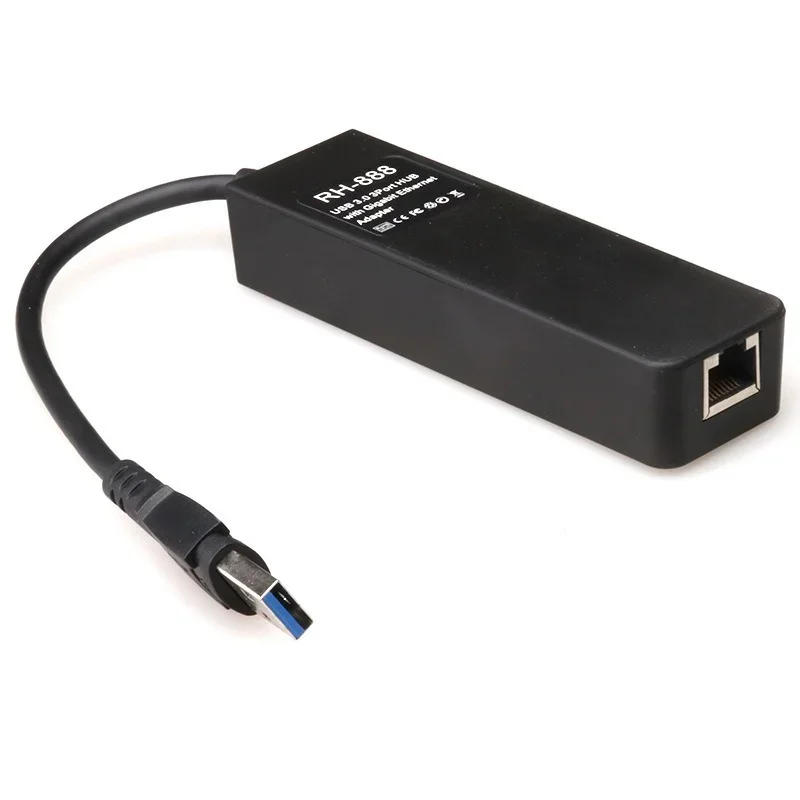 USB 3.0 Ethernet Adapter with 3 Ports USB 3.0 HUB USB Rj45 Gigabit Ethernet Lan 10/100/1000 Mbps Network Card for Macbook Laptop