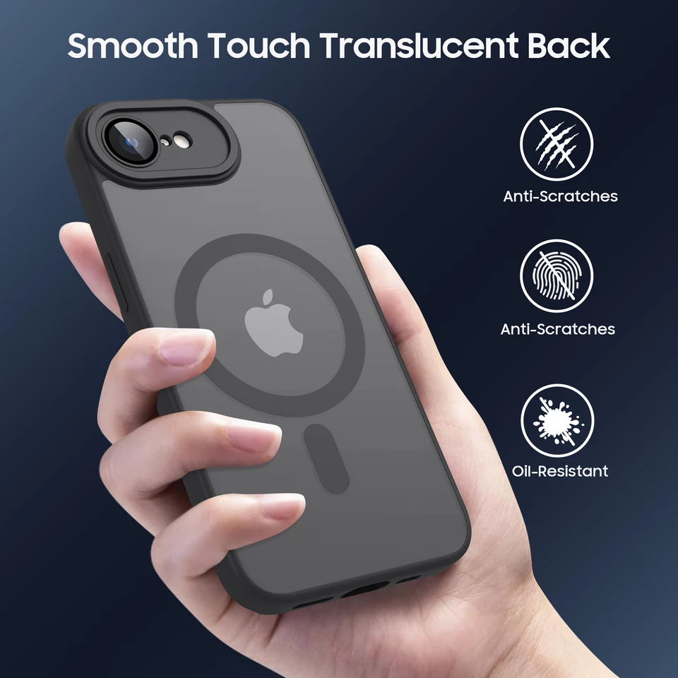 Funda magnética mate translúcida de lujo para iPhone 16e, cubierta protectora a prueba de golpes para Magsafe iPhone 17e, carga inalámbrica 6