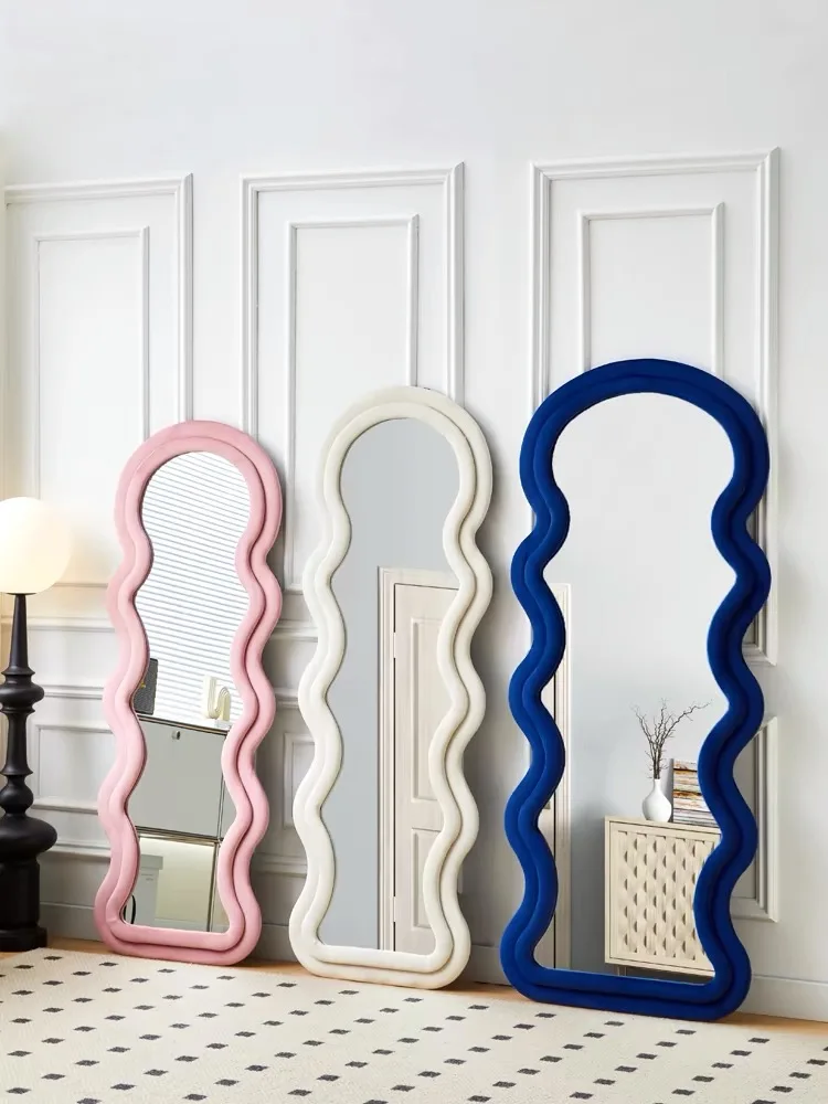 Modern wave creative floor-to-ceiling wall art porch home cloakroom full-body try-on mirror