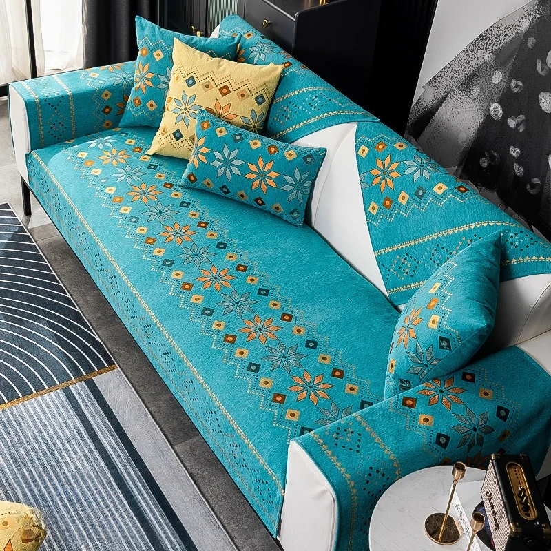 

1PC Sofa Cushion New Bohemian All-season Chenille Non-slip Seat Cushion Sofa Cover Towel Slipcovers Home Textile