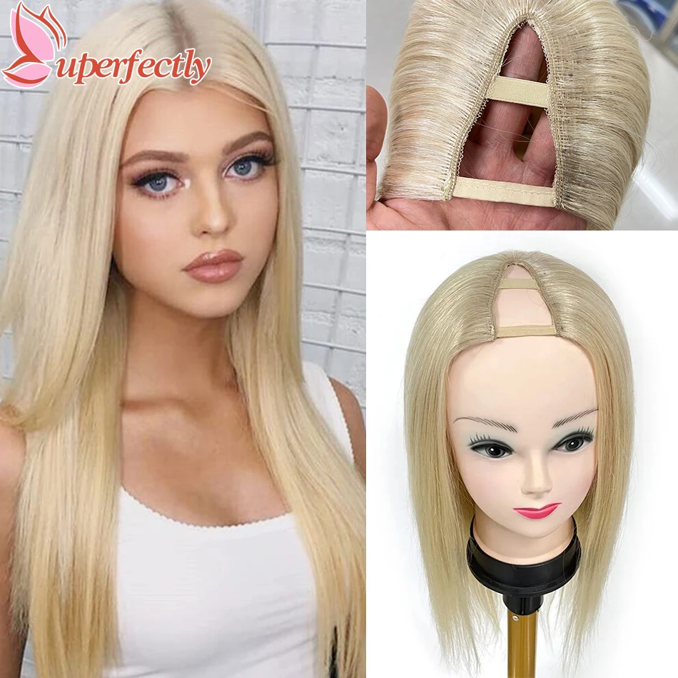 Uperfectly V Part Wig Human Hair No Leave Out Brazylijskie proste peruki z ludzkich włosów dla kobiet 150/180 Gęstość Remy Human Hair