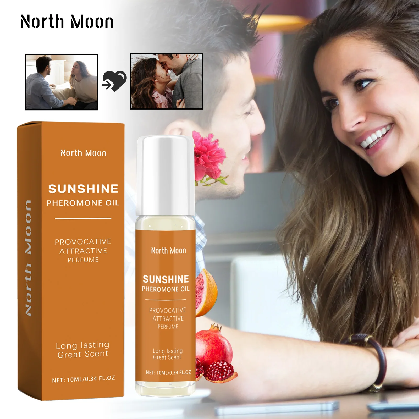 North Moon Grapefruit Flavor Pheromone Essential Oil Perfume Fresh, Elegant, Long lasting, Fragrant Lover Atmosphere Perfume