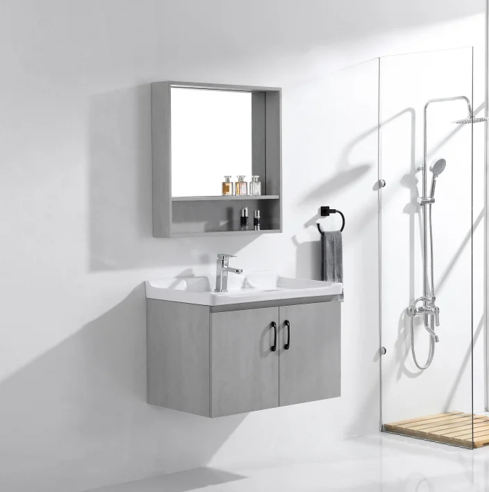 Modern Hotel Wall Hung Bathroom Mirror Cabinet Melamine Plywood Board Easy Clean Vanity For Home Apartment Bathroom Decor